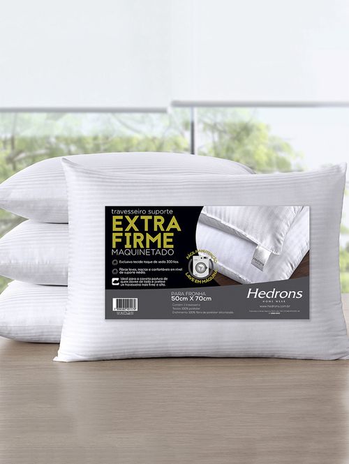 Travesseiro Maquinetado Extra Firme Hedrons BRANCO
