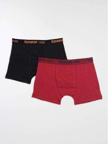 Kit com 02 Cuecas Infantil Para Menino - PRETO/VERMELHO