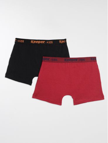 Kit com 02 Cuecas Infantil Para Menino - PRETO/VERMELHO
