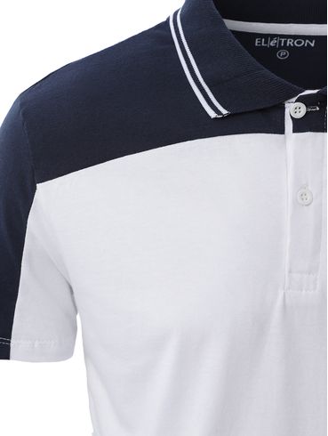 Polo Bicolor Elétron Masculina AZUL