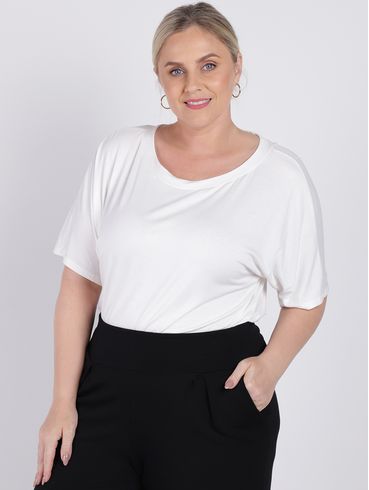 Blusa Manga Curta Autentique Plus Size Feminina BRANCO
