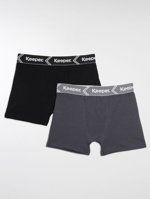 Kit com 02 Cuecas Boxer Masculinas Preto/Chumbo