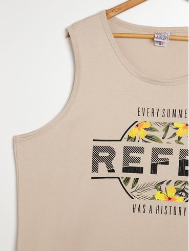 Camiseta Regata Plus Size Masculina BEGE
