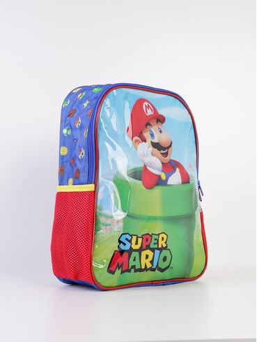 Mochila Escolar Super Mario Infantil - AZUL
