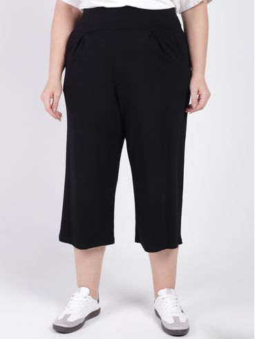 Calça Pantacourt Plus Size Feminina PRETO
