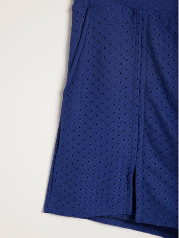 Short Saia Broderi Autentique Plus Size Feminino AZUL