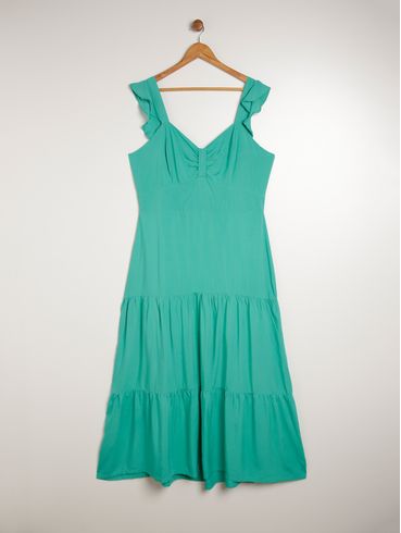 Vestido Longo Plus Size Feminino VERDE CLARO
