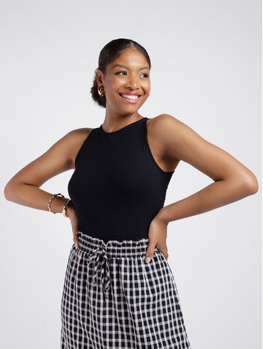 Blusa Canelada Autentique Feminina PRETO