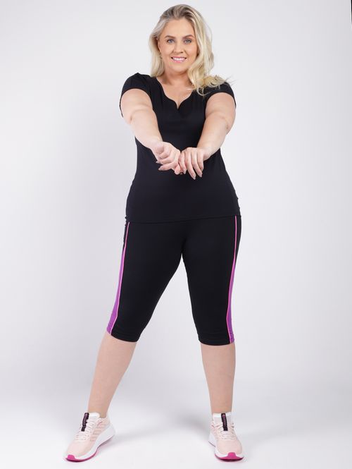 Blusa Manga Curta Autentique Plus Size Feminina Preto