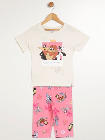 Conjunto Curto Infantil para Menina - BEGE