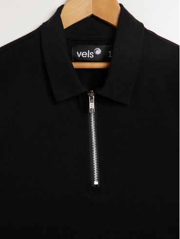 Blusa Manga Curta Vels Juvenil Para Menina - PRETO