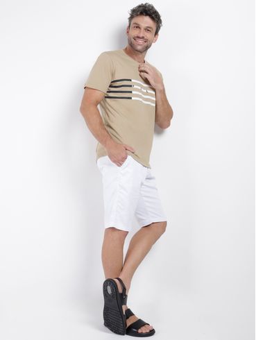 Camiseta Manga Curta Masculina AREIA/AREIA