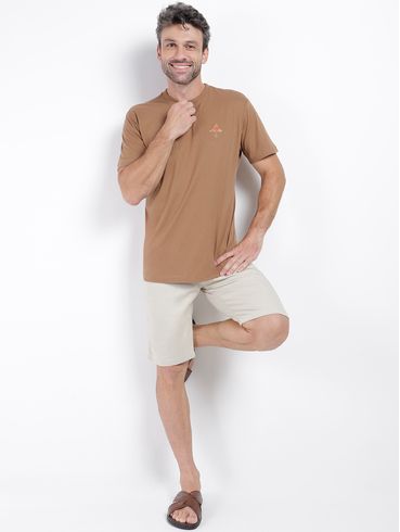 Camiseta Manga Curta Dixie Masculina MARROM