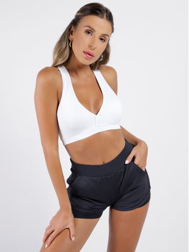 Top Esportivo com Bojo Feminino Branco