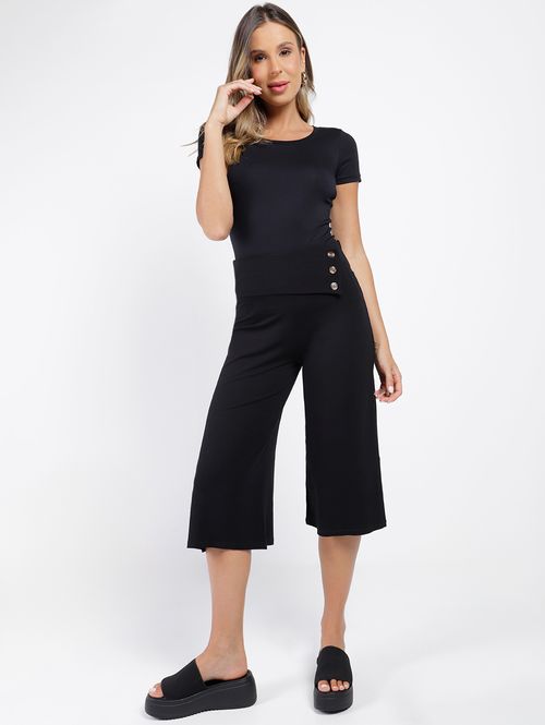 Blusa Manga Curta Autentique Feminina PRETO