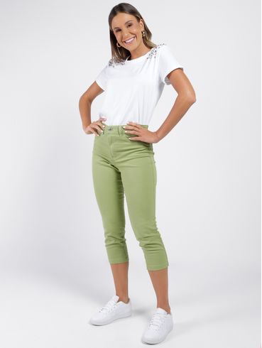 Calça Sarja Cropped Feminina VERDE