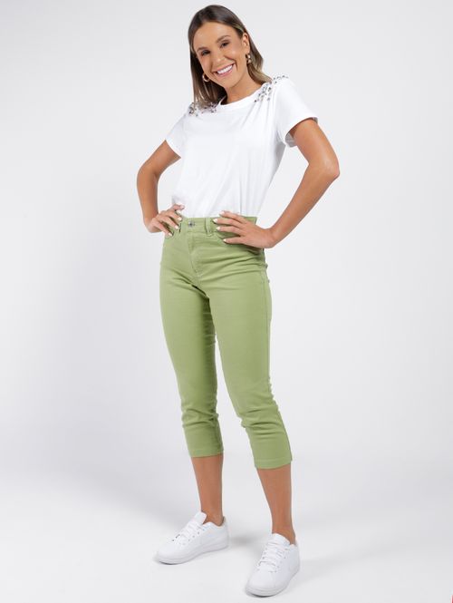Calça Sarja Cropped Feminina VERDE