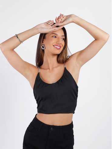 Top Cropped Eagle Rock Feminino PRETO