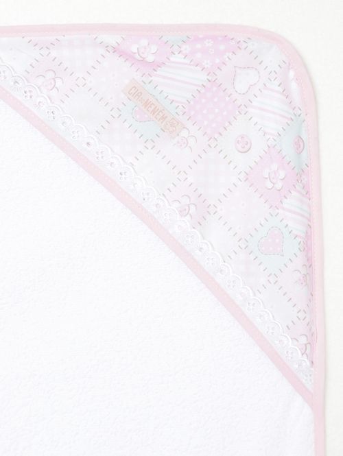 Jogo de Banho com Bordado Infantil Para Bebê - Rosa