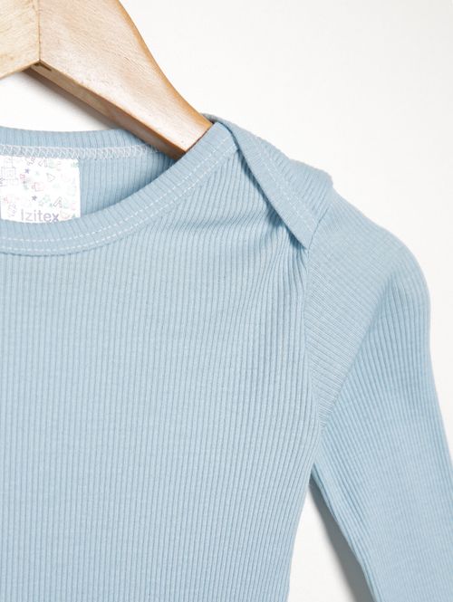 Camiseta Manga Longa Infantil Para Bebê- AZUL