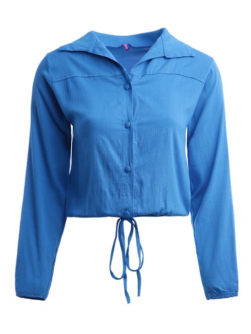 Camisa Manga 3/4 Feminina AZUL