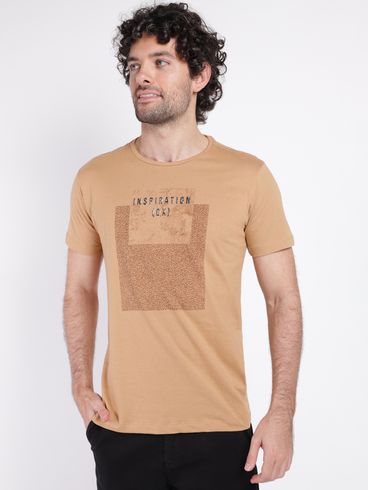Camiseta Manga Curta Dixie Masculina CARAMELO