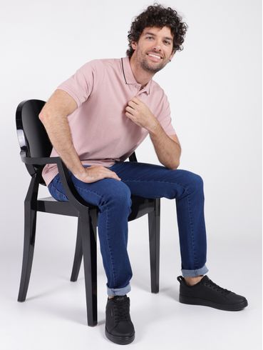 Polo Manga Curta Masculina ROSA