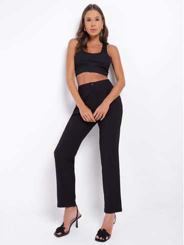 Top Cropped Autentique Feminino Preto