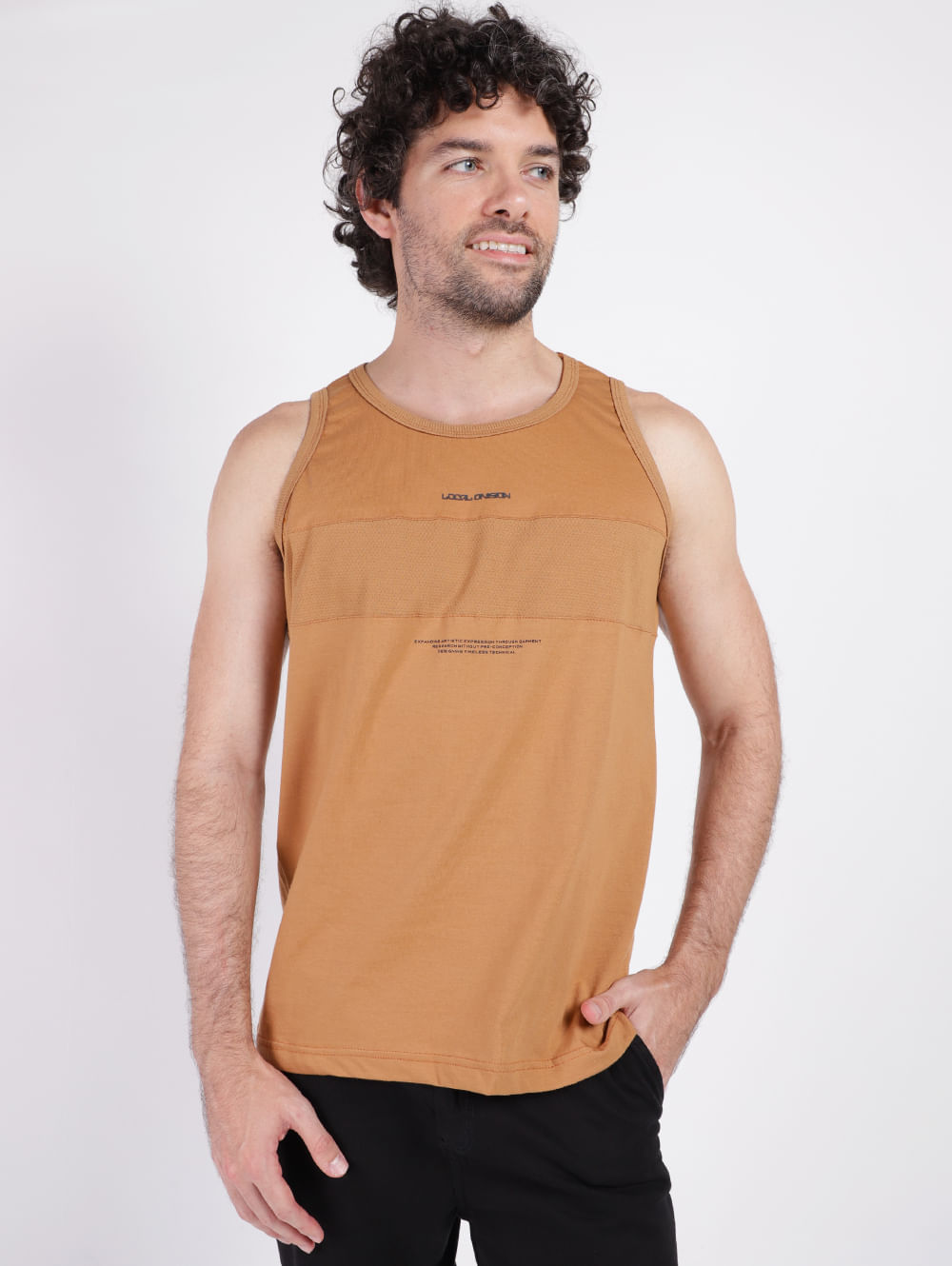 Camiseta Regata Masculina CARAMELO - Lojas Pompéia