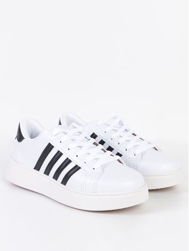 Tênis Casual Masculino BRANCO/PRETO