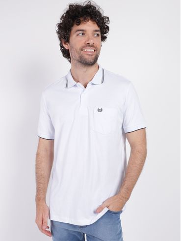 Polo Manga Curta Vilejack Masculina BRANCO