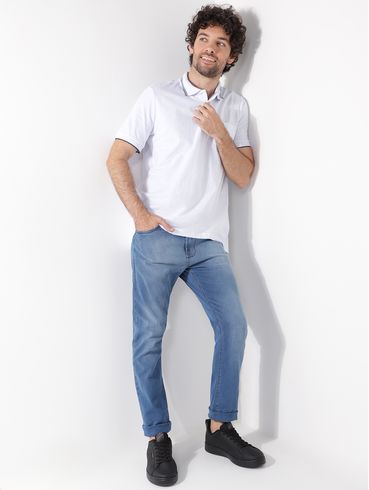 Polo Manga Curta Vilejack Masculina BRANCO