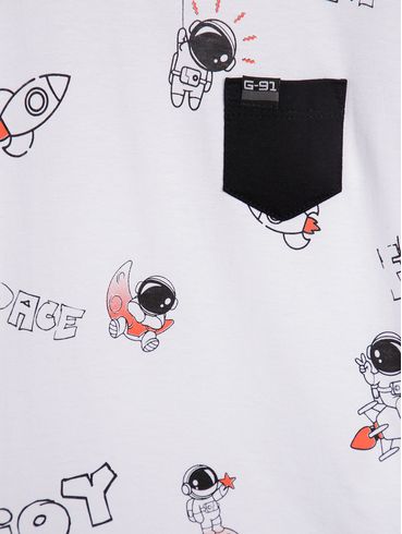 Camiseta Manga Longa Infantil Para Menino - BRANCO