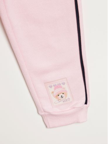 Calça Moletom Infantil Para Menina - ROSA