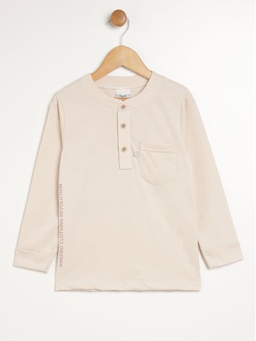 Camiseta Manga Longa Infantil Para Menino - AREIA
