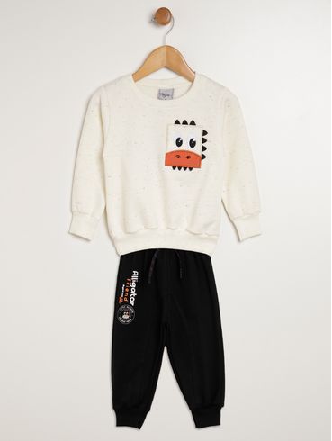 Conjunto Longo Infantil Para Menino - OFF WHITE
