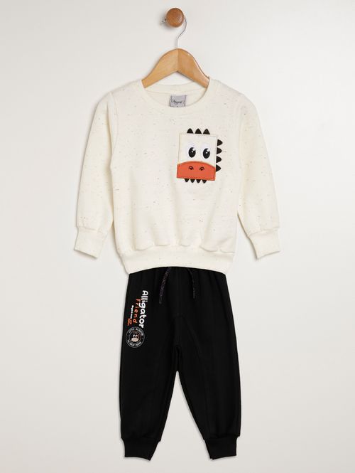 Conjunto Longo Infantil Para Menino - OFF WHITE
