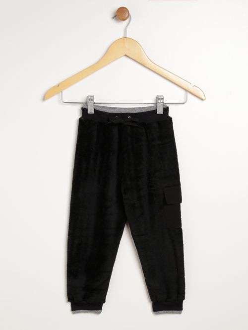 Calça Moletom Infantil Para Menino - PRETO