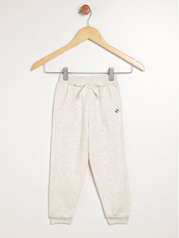 Calça Moletom Jogger Infantil Para Menino - BEGE