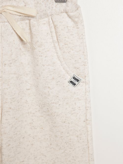 Calça Moletom Jogger Infantil Para Menino - BEGE