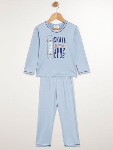 Pijama Longo Infantil Para Menino - AZUL CLARO