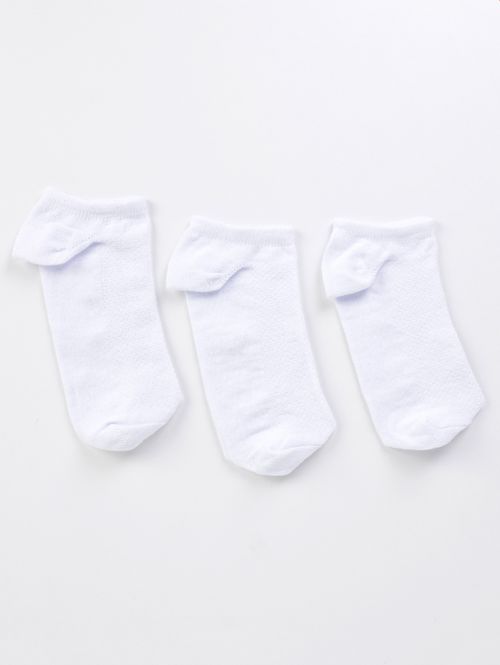 Kit com 03 Meias Cano Curto Femininas BRANCO