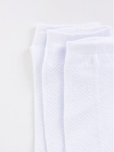 Kit com 03 Meias Cano Curto Femininas BRANCO
