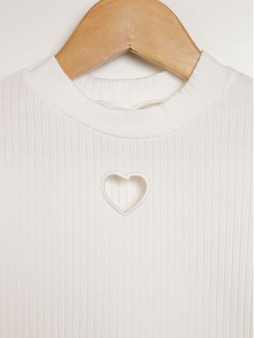 Blusa Manga Longa Infantil Para Menina - OFF WHITE