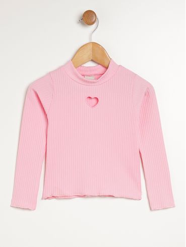 Blusa Manga Longa Infantil Para Menina - ROSA