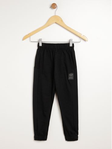 Calça Jogger Moletom Infantil Para Menino - PRETO