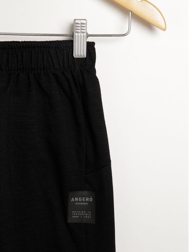 Calça Jogger Moletom Infantil Para Menino - PRETO