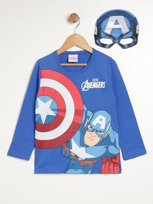 Camiseta Manga Longa Infantil Para Menino - AZUL