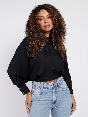 Blusa Manga Longa Autentique Feminina PRETO