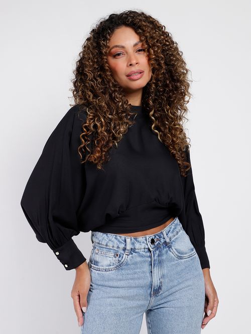 Blusa Manga Longa Autentique Feminina PRETO